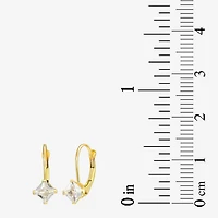 Womens White Cubic Zirconia 14K Gold 12mm Hoop Earrings