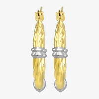 Womens 14K Gold 12mm Oval Hoop Earrings
