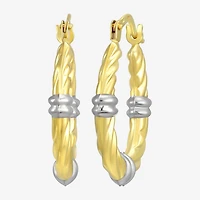 Womens 14K Gold 12mm Oval Hoop Earrings