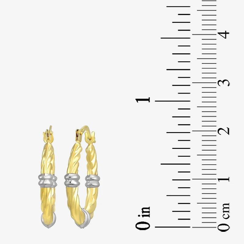 Womens 14K Gold 12mm Oval Hoop Earrings