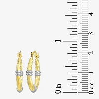 Womens 14K Gold 12mm Oval Hoop Earrings