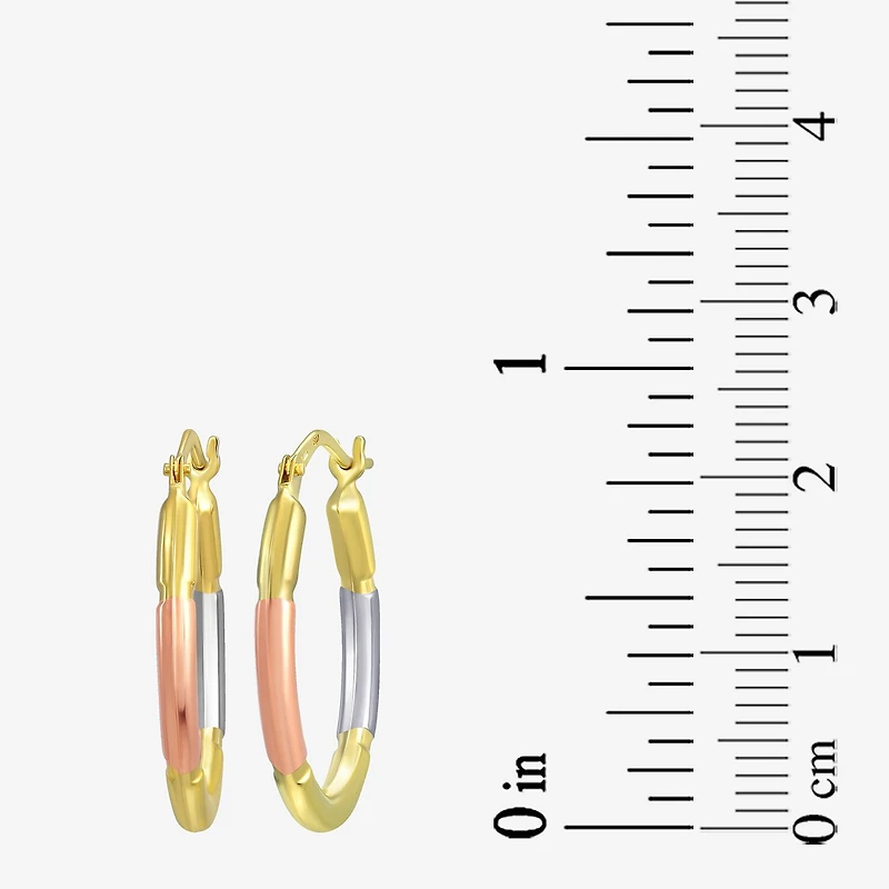Womens 14K Gold 22.9mm Oval Hoop Earrings