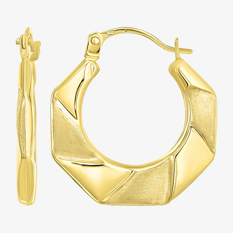 Womens 14K Gold 17.3mm Hoop Earrings
