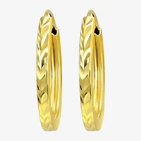 Womens 10K Gold 14.2mm Round Hoop Earrings