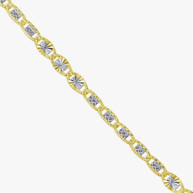 Made in Italy Womens 10K Gold 10 Inch Hollow Ankle Bracelet
