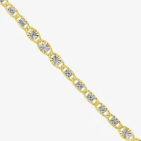 Made in Italy Womens 10K Gold 10 Inch Hollow Ankle Bracelet