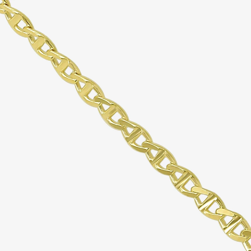 Made in Italy Womens 10K Gold 10 Inch Hollow Ankle Bracelet