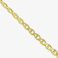 Made in Italy Womens 10K Gold 10 Inch Hollow Ankle Bracelet
