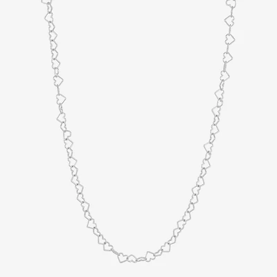 Made in Italy Womens Sterling Silver Inch Link Chain Necklace