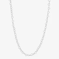 Made in Italy Womens Sterling Silver Inch Link Chain Necklace