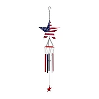 Northlight 36" Stars And Stripes Outdoor Garden Wind Chime