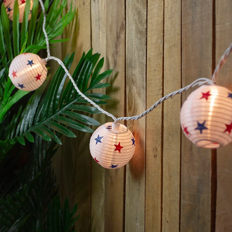 Northlight 8.5ft Stars Paper Lantern Patio Set String Lights