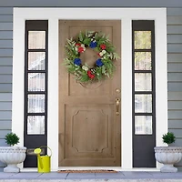 Northlight 24" Buttonbush And Carnation Floral Wreath