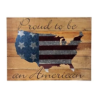 Northlight 15.75" “Proud To Be An American" Wood Wall Art