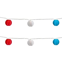 Northlight 8.5ft Paper Lantern Patio Set - Red White And Blue String Lights