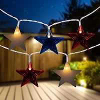 Northlight 9.5ft Americana Stars - Clear Wire String Lights