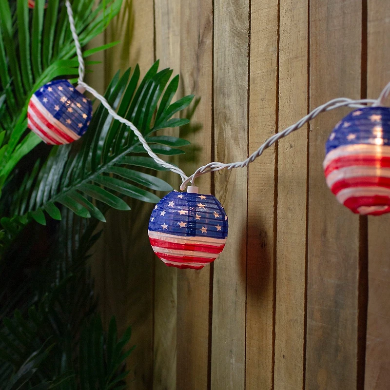 Northlight 8.5ft American Paper Lantern Patio String Lights
