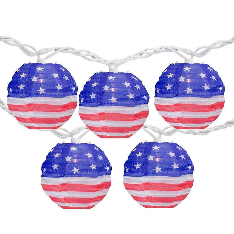 Northlight 8.5ft American Paper Lantern Patio String Lights