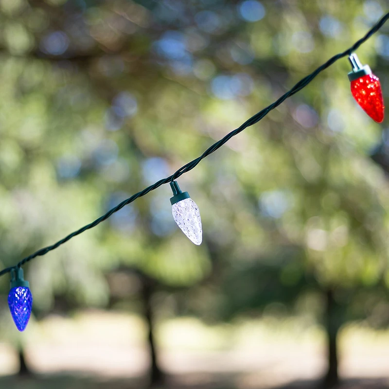 Northlight 66ft Led C9 Faceted - Red White And Blue String Lights