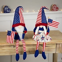 Northlight 21.25" Stars And Stripes With Dangling Legs 2-pc. Gnome