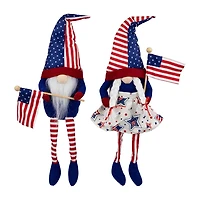 Northlight 21.25" Stars And Stripes With Dangling Legs 2-pc. Gnome
