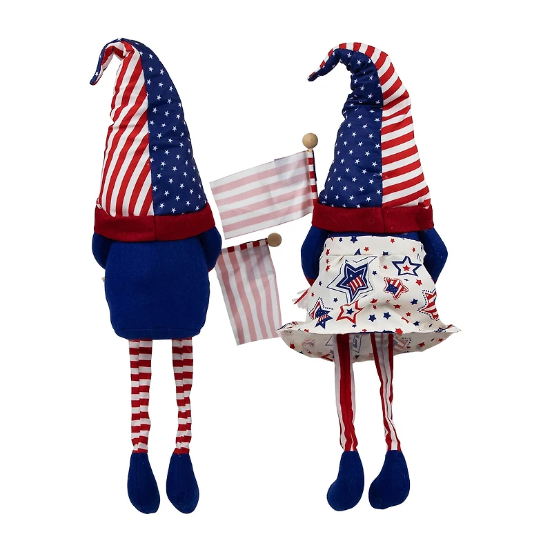 Northlight 21.25" Stars And Stripes With Dangling Legs 2-pc. Gnome