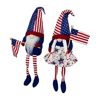 Northlight 21.25" Stars And Stripes With Dangling Legs 2-pc. Gnome