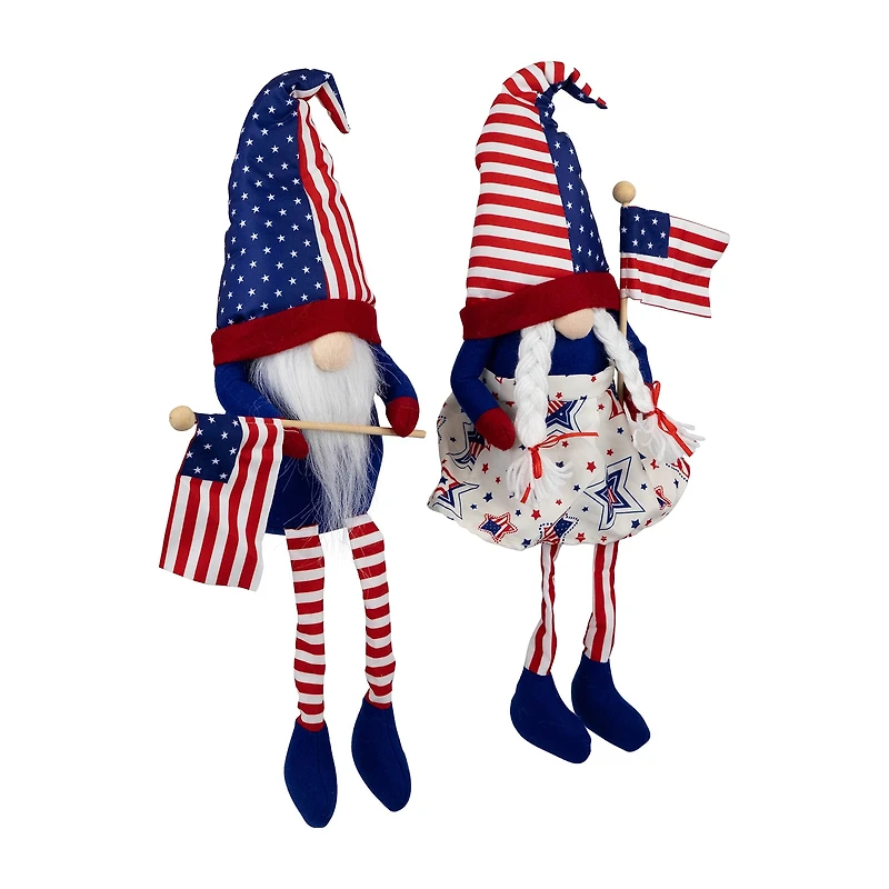 Northlight 21.25" Stars And Stripes With Dangling Legs 2-pc. Gnome