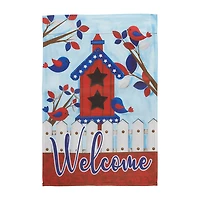 Northlight 18" Birds And Birdhouse "Welcome" Outdoor Garden Flag