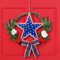 Northlight 24" Star Floral Twig Wreath