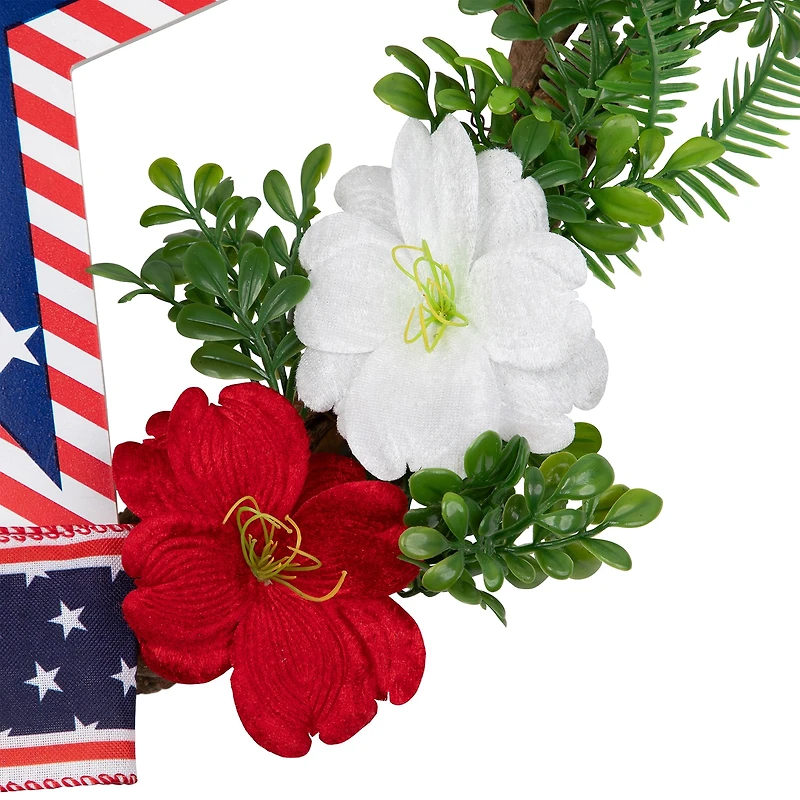 Northlight 24" Star Floral Twig Wreath
