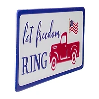 Northlight 12" Metal "Let Freedom Ring" Wall With Truck Wall Sign