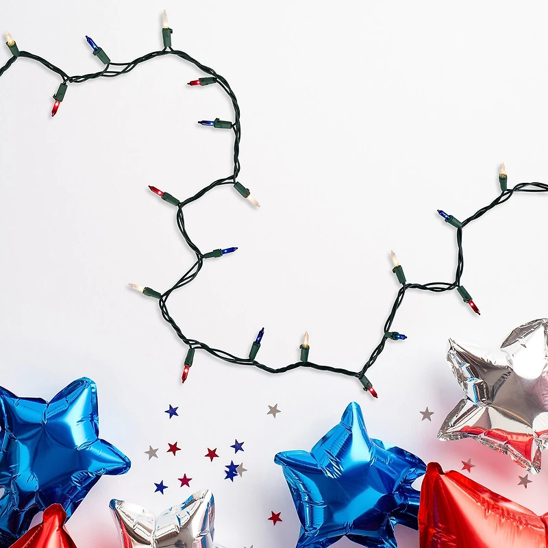 Northlight 10ft Mini - Red White And Blue String Lights