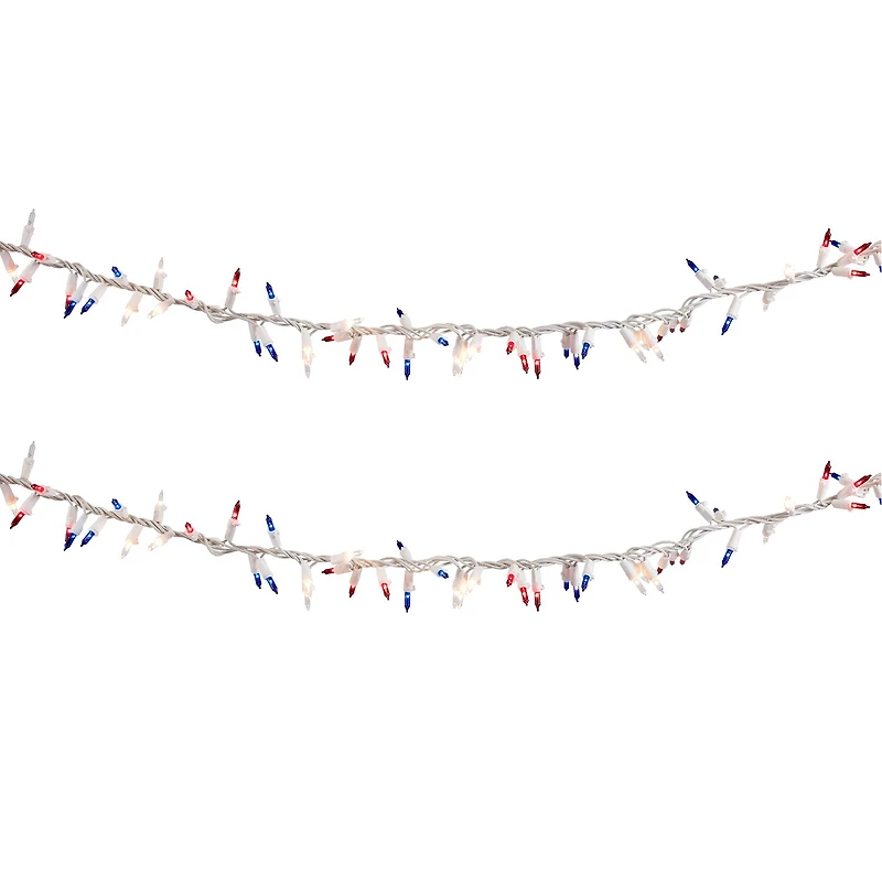 Northlight 5.5ft Mini Garland - Red Clear And Blue String Lights