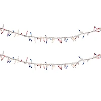 Northlight 5.5ft Mini Garland - Red Clear And Blue String Lights