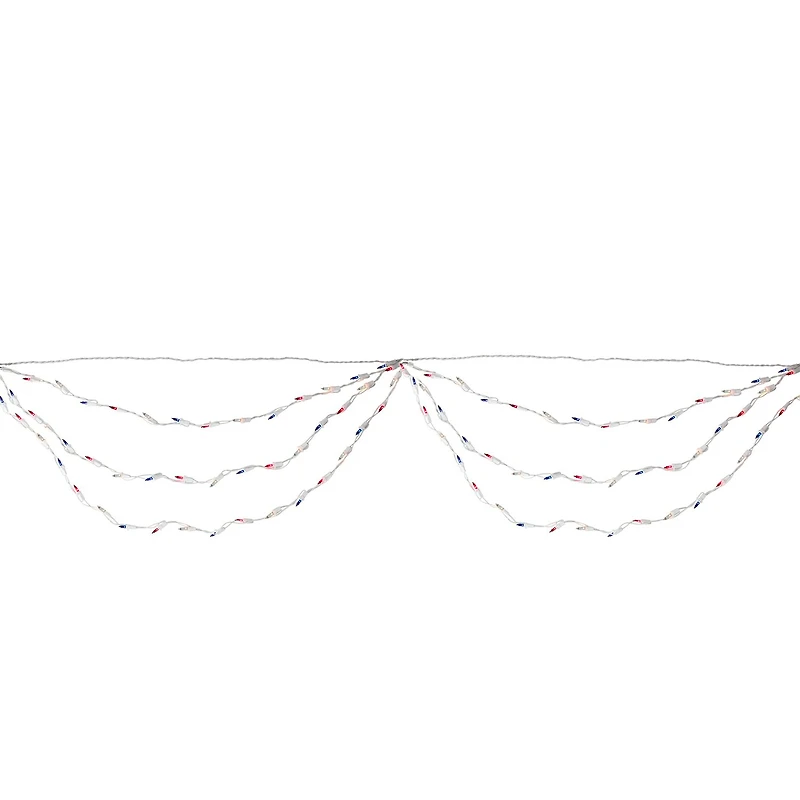Northlight 6ft Mini Swag - Red White And Blue String Lights