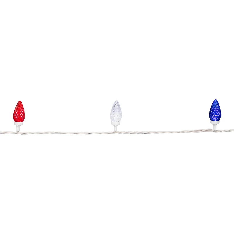 Northlight 66ft Led C9 Faceted - Red White And Blue String Lights
