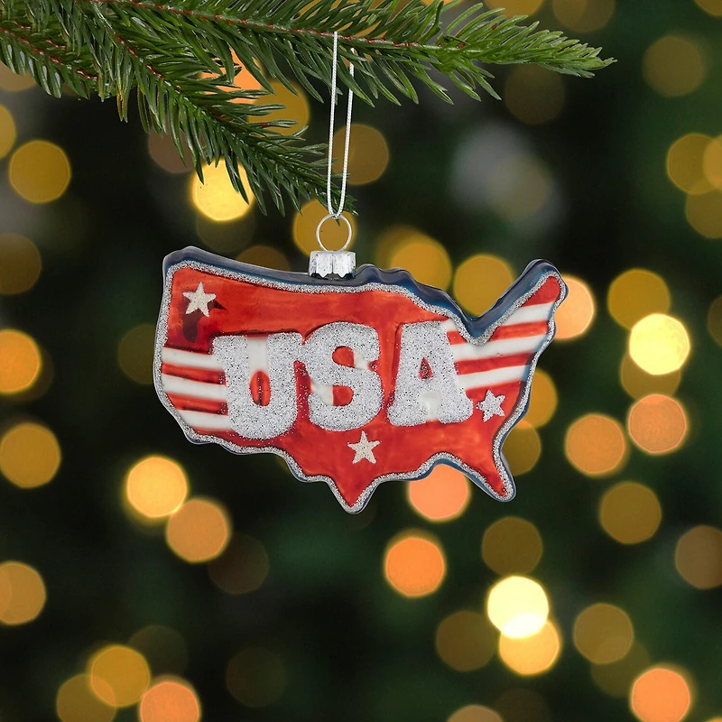 Northlight 4.25" Usa Glass 4th of July Ornament
