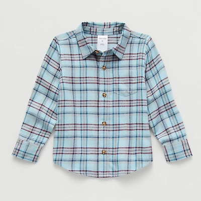 Okie Dokie Toddler & Little Boys Long Sleeve Regular Fit Flannel Shirt
