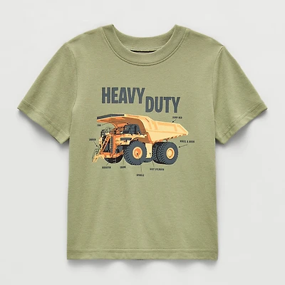 Okie Dokie Toddler & Little Boys Round Neck Short Sleeve Classic Fit Graphic T-Shirt
