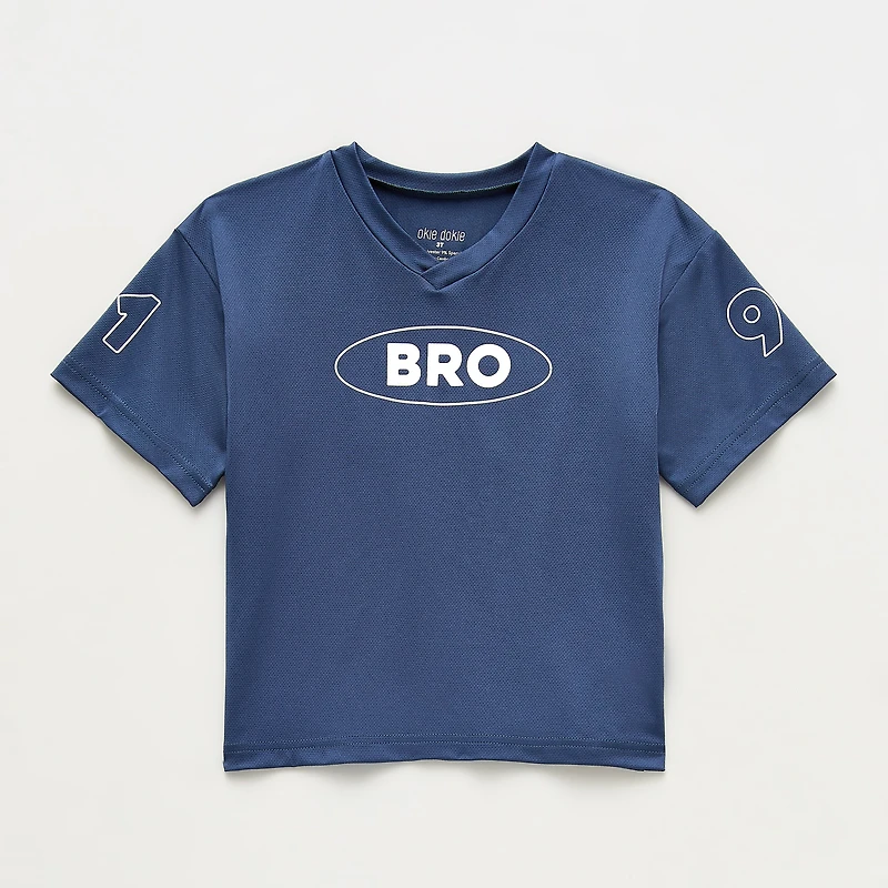 Okie Dokie Toddler & Little Boys V Neck Short Sleeve Oversized Graphic T-Shirt