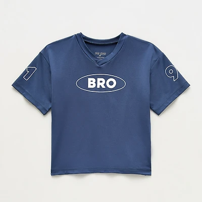 Okie Dokie Toddler & Little Boys V Neck Short Sleeve Oversized Graphic T-Shirt