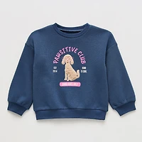 Okie Dokie Toddler & Little Girls Round Neck Long Sleeve Sweatshirt