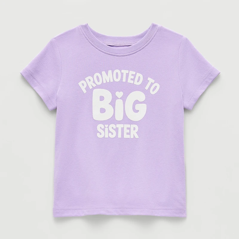 Okie Dokie Toddler & Little Girls Round Neck Short Sleeve Regular Fit Graphic T-Shirt