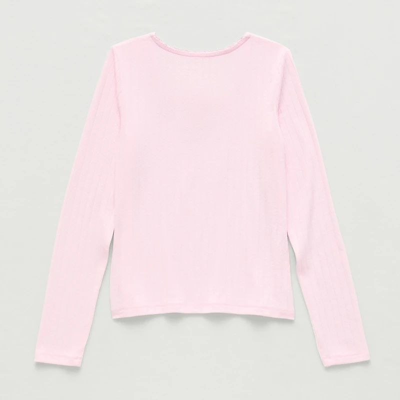 Thereabouts Little & Big Kid Girls Square Neck Long Sleeve T-Shirt