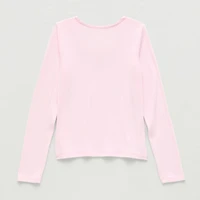 Thereabouts Little & Big Kid Girls Square Neck Long Sleeve T-Shirt
