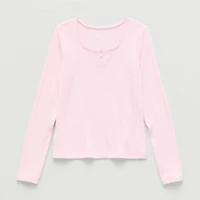 Thereabouts Little & Big Kid Girls Square Neck Long Sleeve T-Shirt