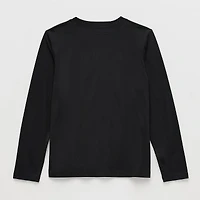 Thereabouts Little & Big Kid Boys Easy-on + Easy-off Sensory Friendly Crew Neck Long Sleeve Adaptive Regular Fit Graphic T-Shirt