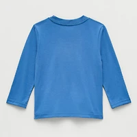 Toddler Boys Crew Neck Long Sleeve Regular Fit Mickey Mouse Graphic T-Shirt