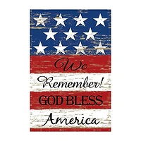 Northlight 40" Stars And Stripes "We Remember God Bless America" House Flags